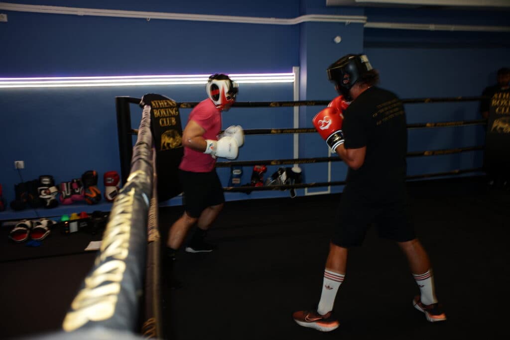 Light sparring session at Athens Boxing Club