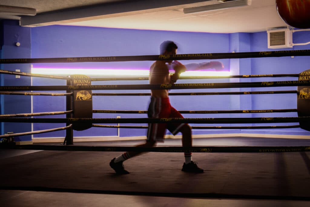 Warm-up drills at Athens Boxing Club